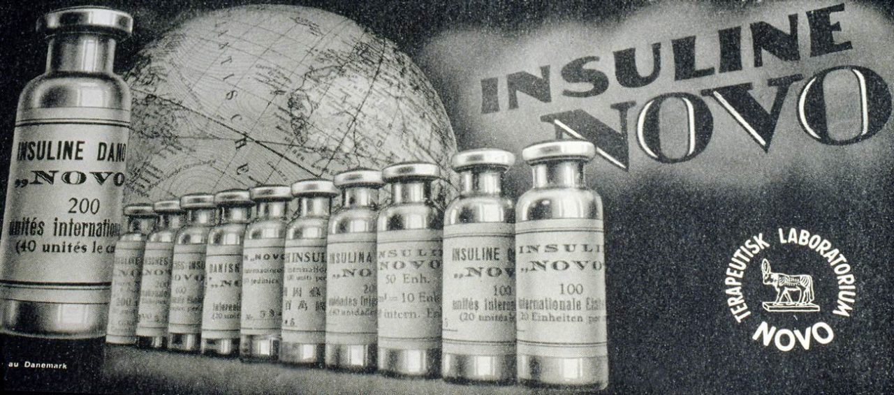 Anuncio de Insulina Novo en 1930.